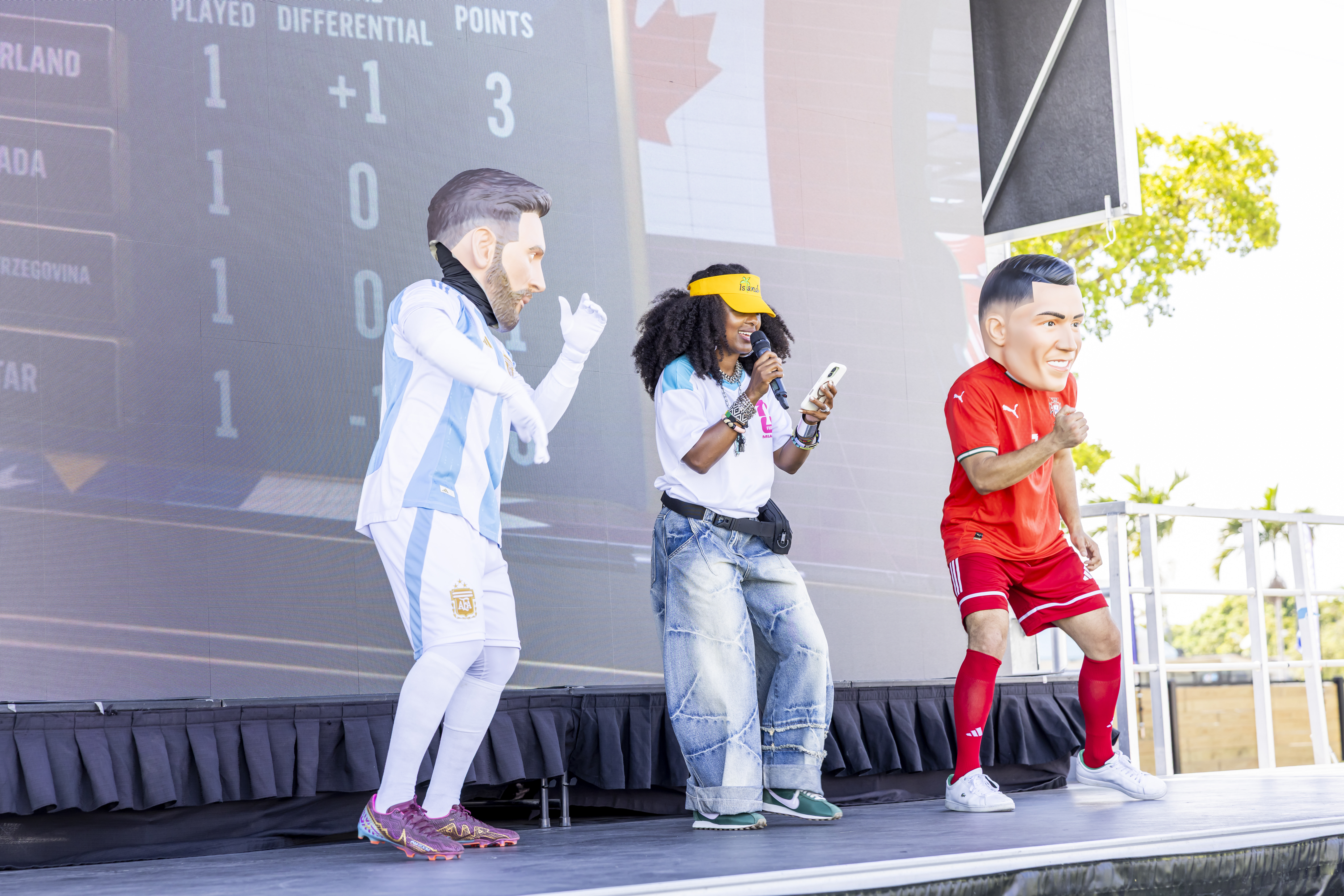 Stage with mascots